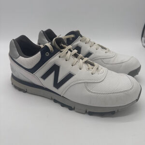 Men's New Balance 574 Golf Athletic Shoes White Navy Size 11